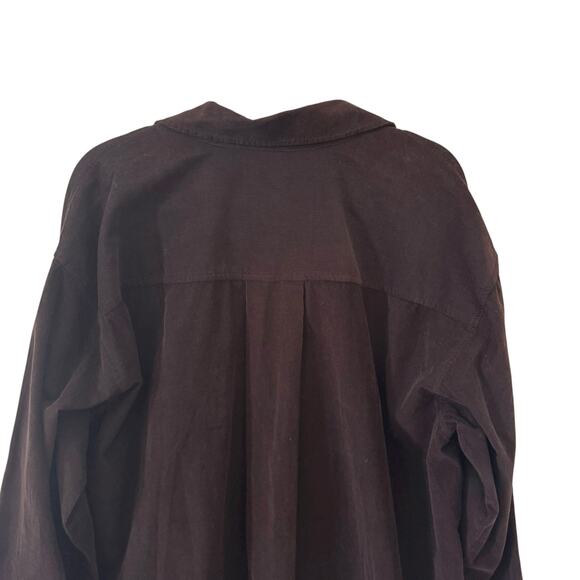 Madewell Corduroy Long-Sleeve Midi Shirtdress in "Dark Carob" Brown Size XXL - Picture 10 of 13